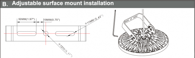 200 watts d'AC90V~305V ont mené la haute lentille optique 60Â°/90Â°/120Â° de la lumière 140LPW Meanwell de baie facultative