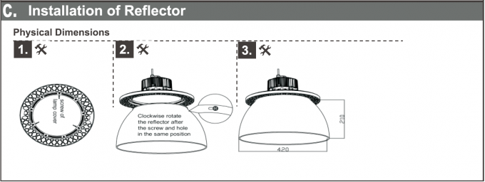 100W la haute matrice de lumière de baie d'UFO LED le matériel de fonte d'aluminium 5 ans de garantie