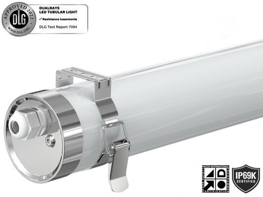 120° 200° 280° 360° Angle du faisceau IP69K IP67 TB6 LED Tubulaire avec 130LPW 160LPW pour l'éclairage des usines de transformation alimentaire