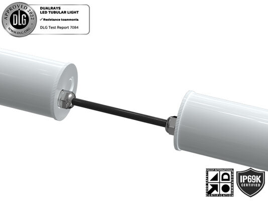 0.6m 20W IP69K IK10 TB7 LED Tubular Light spécialement pour les usines de transformation alimentaire, les installations chimiques, les entrepôts stables pour animaux, le lavage de voiture