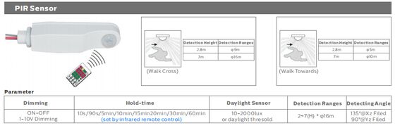 Lumière étanche à l'humidité LED DUALRAYS D5 avec alimentation commutable par DIP/3CCT 160LPW Efficacité