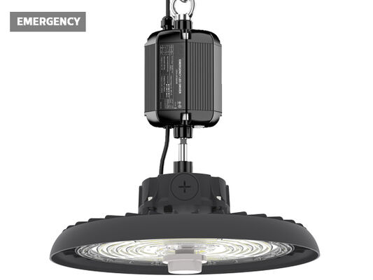 Projecteur industriel LED UFO HB3 avec interrupteur DIP pour la sélection de la puissance et 3 températures de couleur, 100W, 192LPW, prêt pour capteur (PIR/détecteur de mouvement)