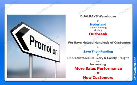 DUALRAYS Europe Stocking UFO High Bay Lamp Expédition directe aux Pays-Bas Service après-vente rapide et local
