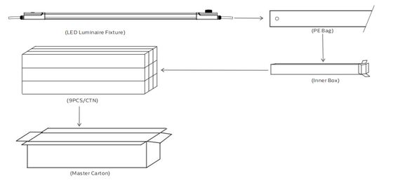 Lampe étanche à LED D4 160LPW avec prêt pour l'urgence 4W@3HRS Plug and Play Facile d'entretien