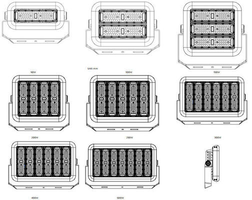 Lumière de sport LED anti-éblouissement de 100 W pour halogénure de métal de 100 W Remplacement avec 7 ans Garantie avec contrôle sans fil Zigbee intelligent