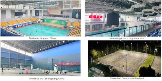 Lumière de sport LED modulaire de 200W pour halogénure de métal de 400W Remplacement avec 7 ans Garantie avec contrôle sans fil Zigbee intelligent