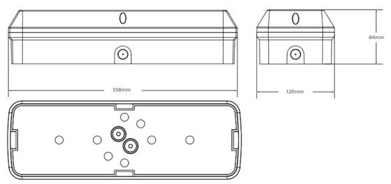 8W Bulk Head LED Porch Light avec fonction d'urgence et capteur de mouvement IP65