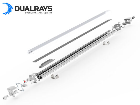 Lampe LED DUALRAYS D5 résistante à l'humidité avec alimentation commutable DIP/efficacité 3CCT 160LPW avec embout à pression rapide pour une installation facile, plateau en option à engrenage coulissant pour un remplacement et un entretien faciles
