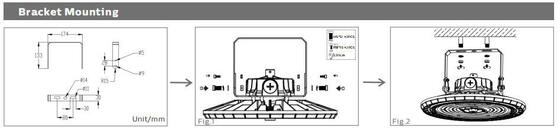 Alimentation commutable DIP HB2 et lumière LED Highbay 3CCT UFO 100W 190LPW avec 60° | 90° | Optique 120° en option