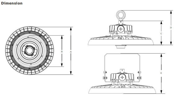 Alimentation commutable DIP HB3 et éclairage pour grande hauteur LED UFO 3CCT avec capteur de mouvement Plug and Play d'efficacité 190LPW avec service après-vente en Europe
