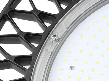 Lumière élevée de baie d'UFO LED de logement de noir de Dualrays 150W HB5 pour le CERT de RoHS de la CE de centre d'exposition
