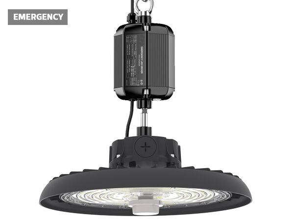 Projecteur industriel LED UFO HB3 avec interrupteur DIP pour la sélection de la puissance et 3 températures de couleur, 100W, 192LPW, prêt pour capteur (PIR/détecteur de mouvement)